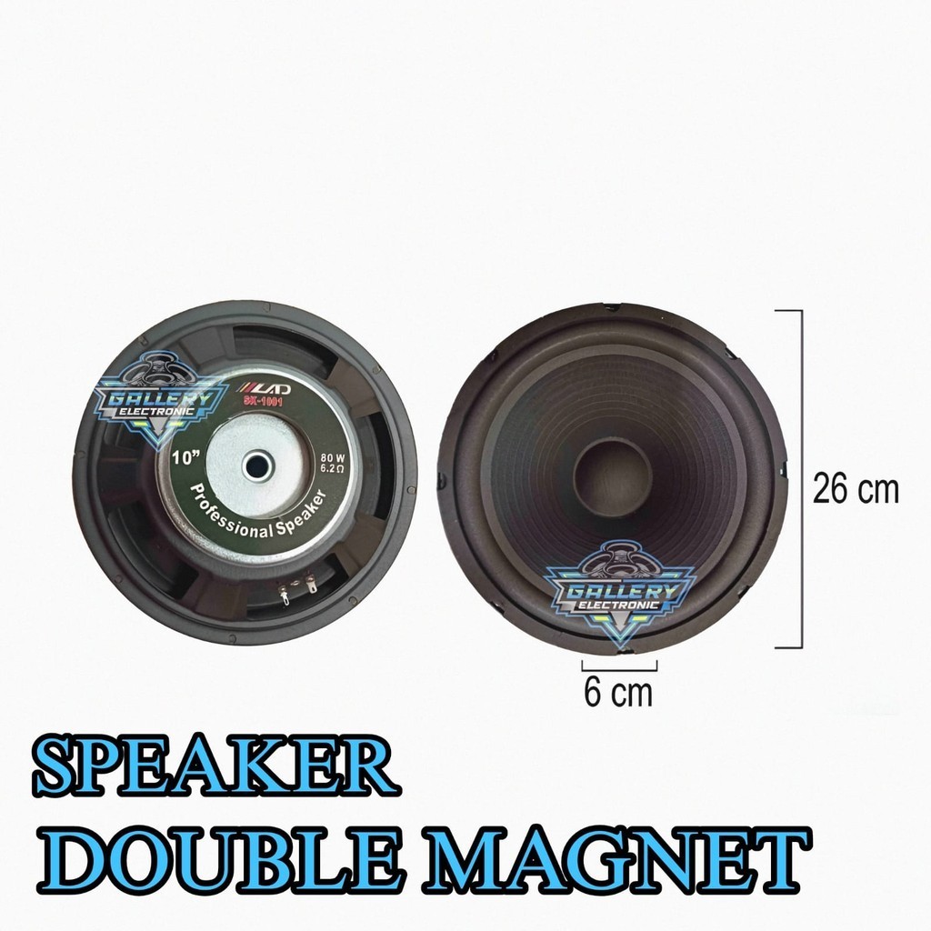 Spiker LAD Dobel Maghnet / Speaker Bass Woofer 10 inch SK-1001 80 Watt Original