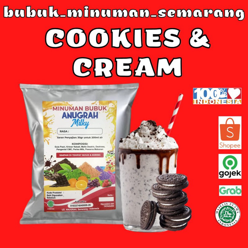 

Bubuk Minuman Cookies Cream Reguler 500grGratis Ongkir & COD