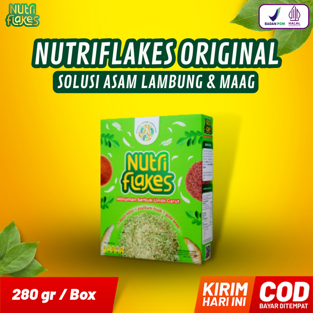 

Nutriflakes Sereal Umbi Garut Asam Lambung Ampuh Mengatasi Asam Lambung, Maag, Gerd 1 Box
