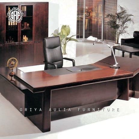 Meja kantor mewah meja kerja direktur kayu jati tpk