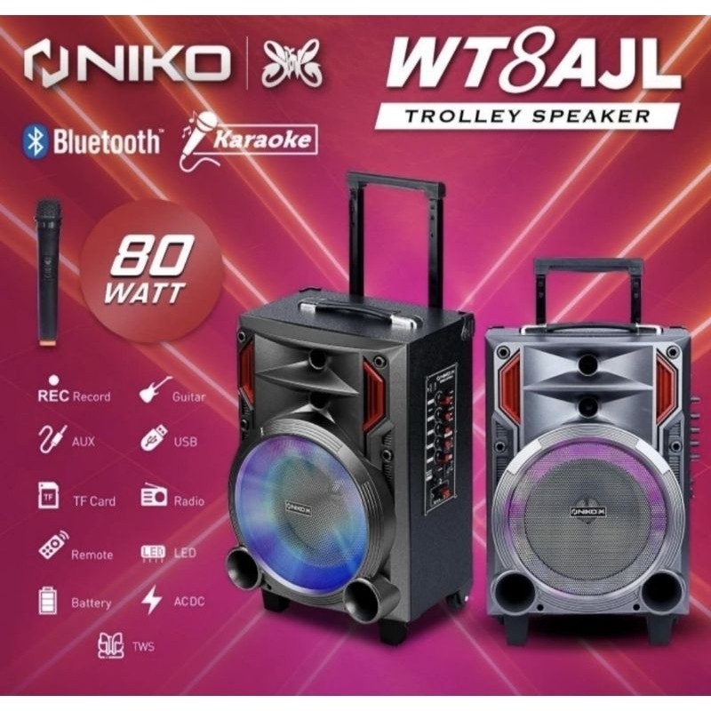 Speaker Aktif Portable Niko WT 8 AJL Speaker Meeting 8 inch