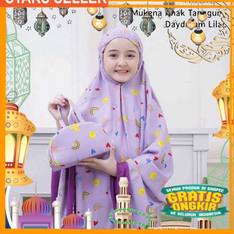 Mukenah Anak Tanggung Motif Pelangi/Mukenah Anak Tanggung Usia 8-15 Tahun Terbaru/ Pink Dusty Fanta 
