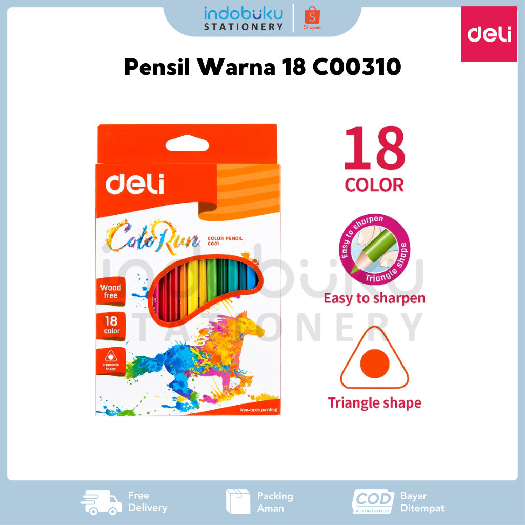

Pensil Warna Deli 18 Warna C00310 ColoRun Pencil Deli C00310 18 Color