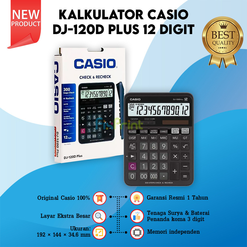 

Kalkulator Casio DJ-120D Desktop Calculator Plus 12 Digit New Original