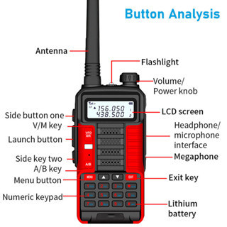 Professional Walkie Talkie 60W(MAX)UV-10R Hig Power 80KM(MAX) Long Portable Dua Band Two Way CB Radi