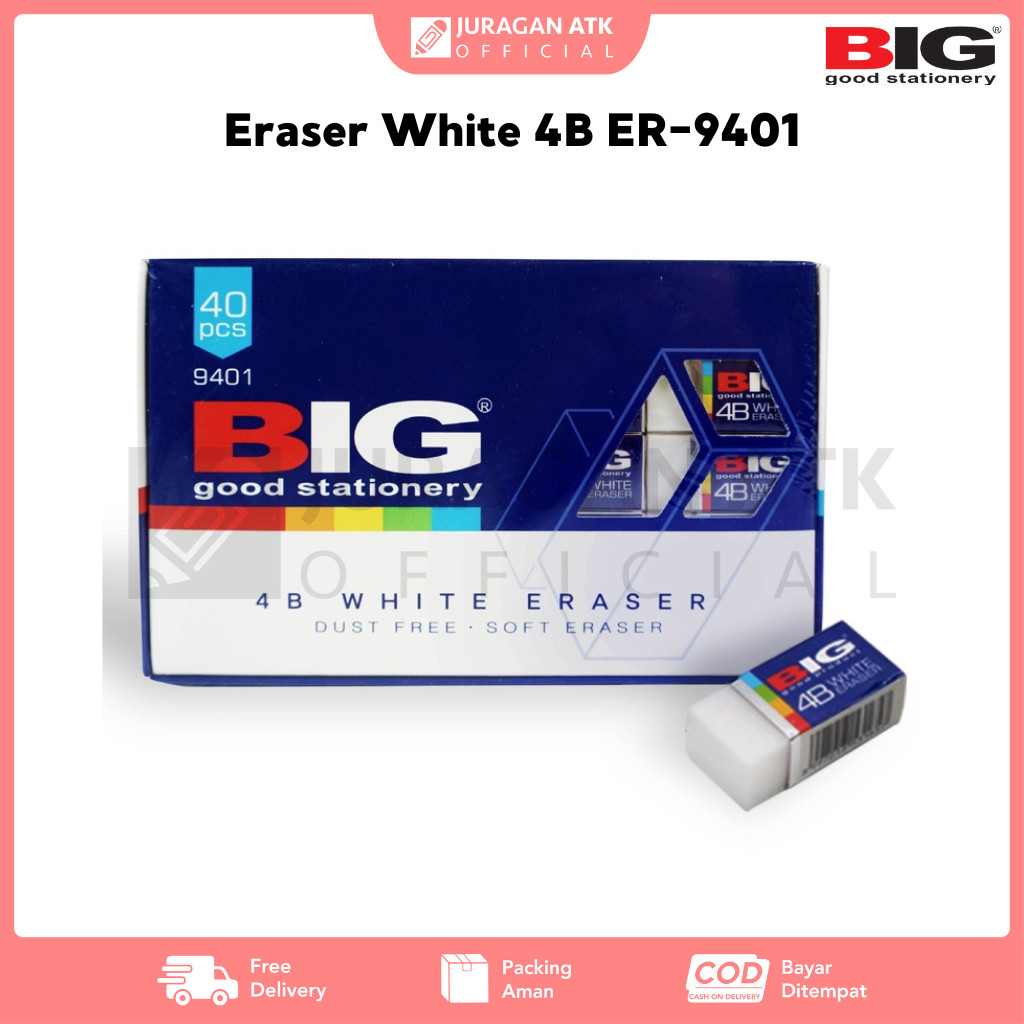 

Eraser White 4B BIG ER-9401/ Penghapus Putih BIG Kecil ER-9401