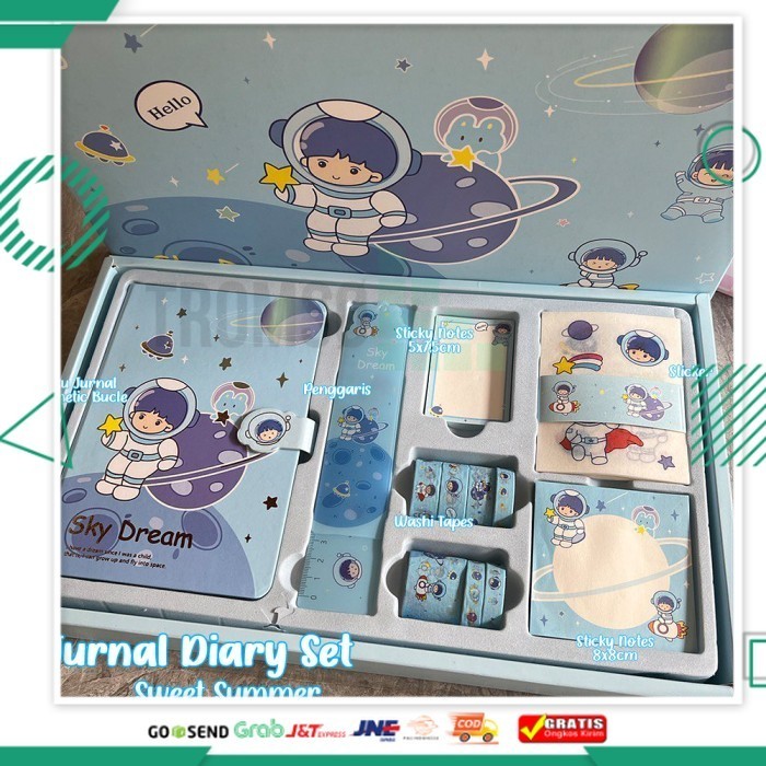 

Paling Murah Tromso 5in1 Diary Set / Gift Set / Buku Harian untuk anak perempuan - Sky Dream