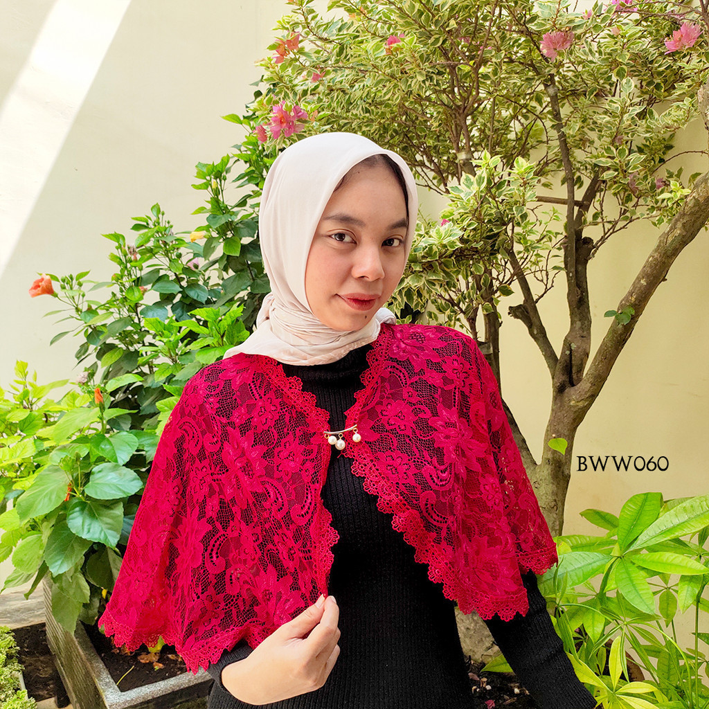 Aksesoris Pesta Bolero Wanita Motif Merah Bww060