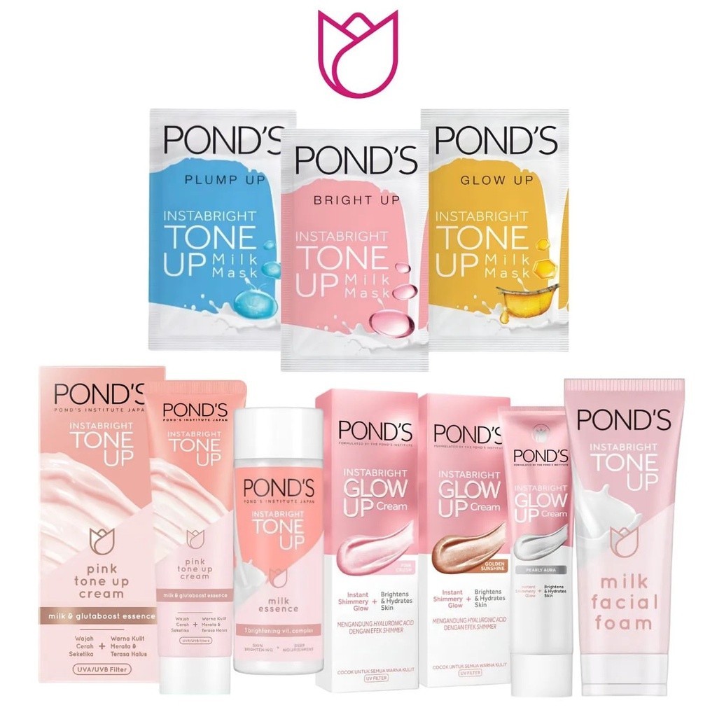 PONDS Instabright Series | Instabright Glow Up/Tone Up Cream/Facial Wash/Milk Essence - Ponds Instab