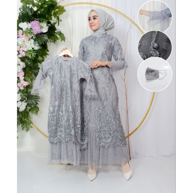 Gamis Kebaya Modern Brokat Tutu Sarila Aleta / Gamis Lebaran Busui Muslim / Gamis Pesta / Gamis Wisu