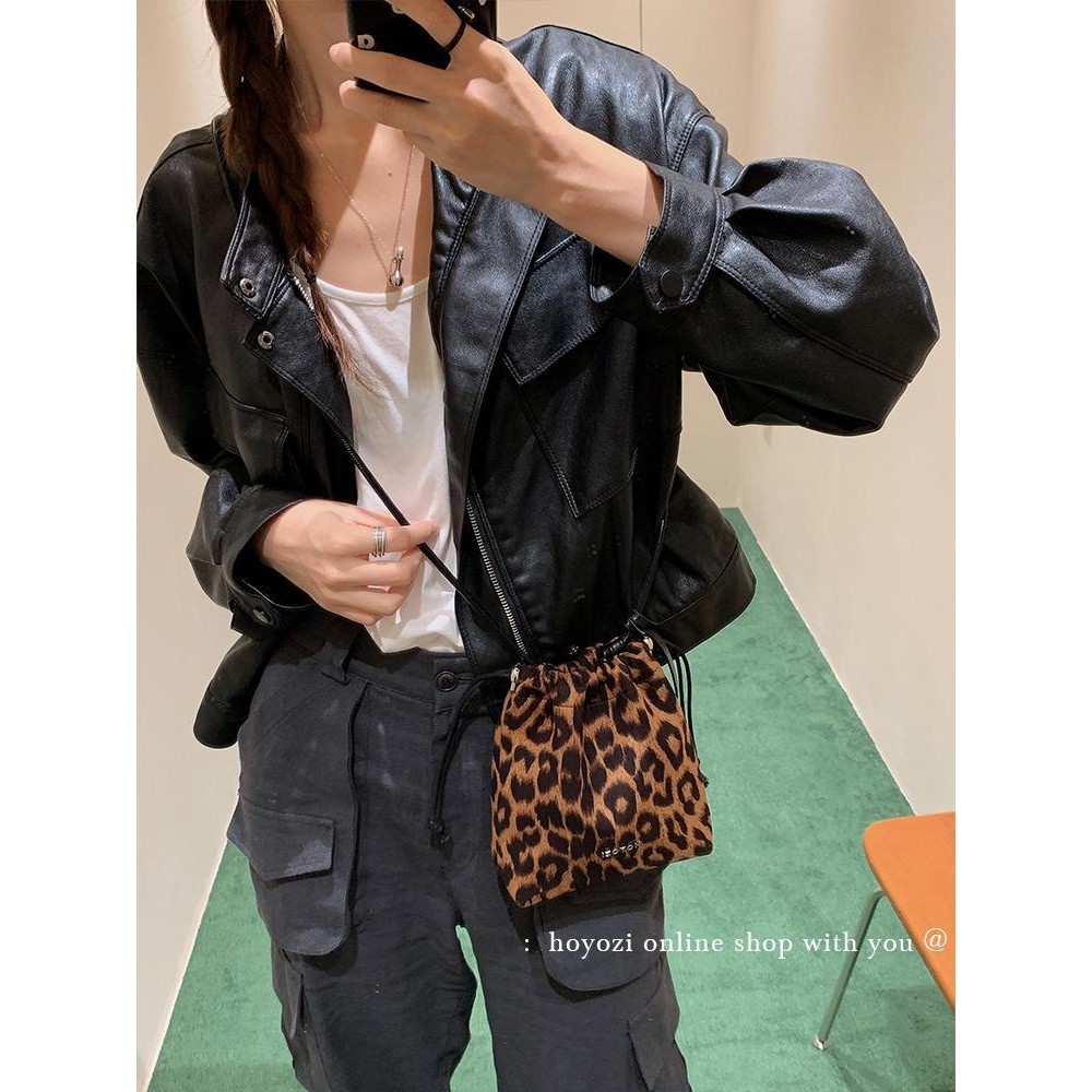 [ COD✅ ] Aroana Bag  HOYOZI Tas Serut Motif Macan Tutul Tas Selempang Baru Wanita  Tas Kecil