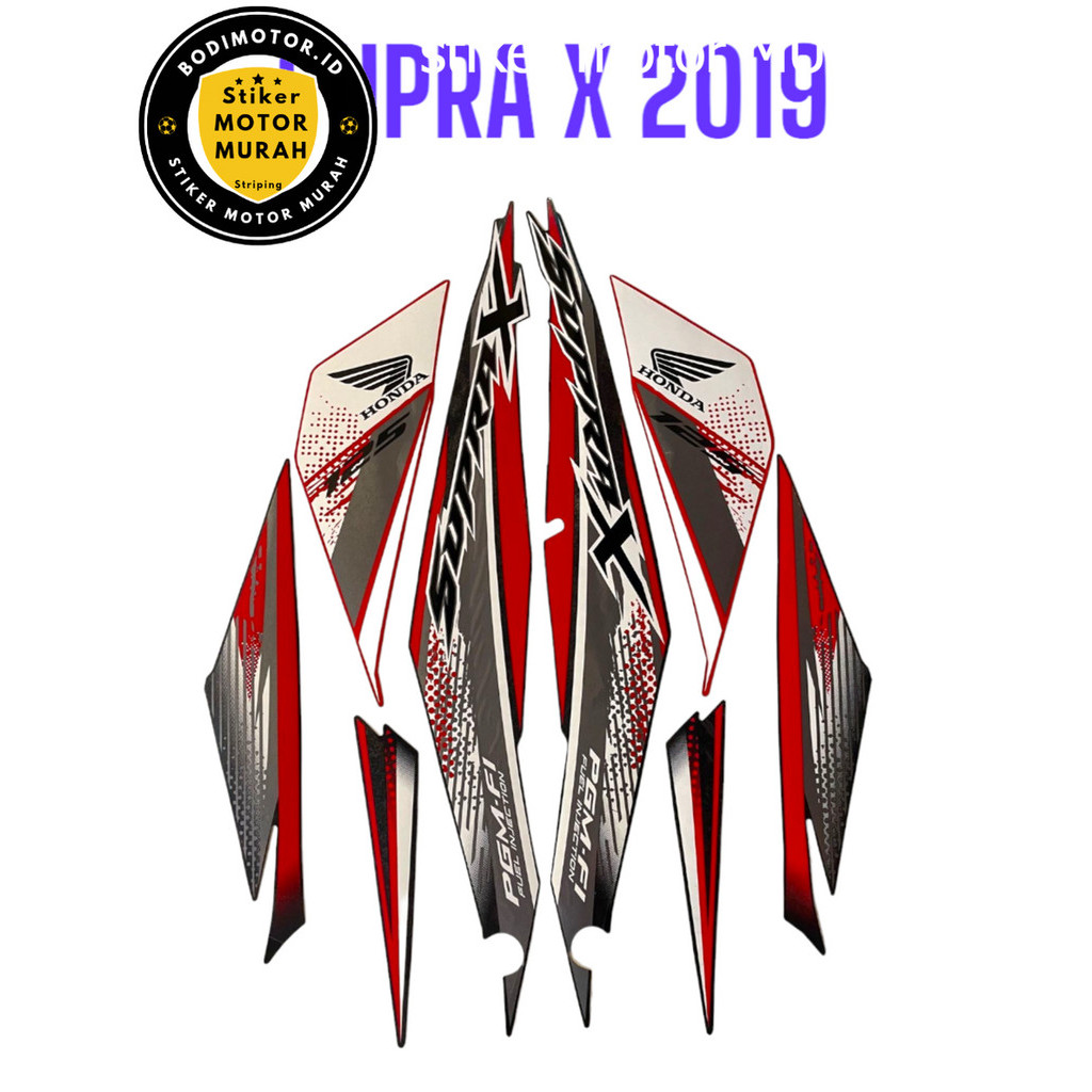 STIKER STRIPING SUPRA X 125 FI 2019 MERAH