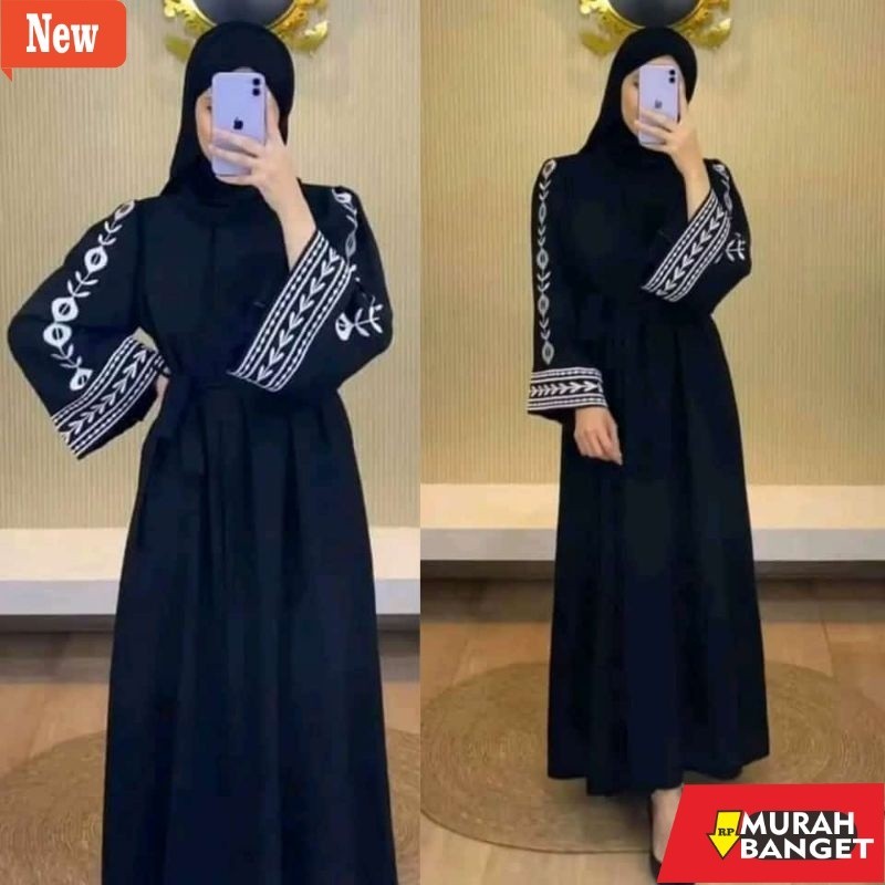 BAJU TIMUR TENGAH WANITA UNTUK LEBARAN- Gamis Fashion Dress Pesta Muslim New Abaya Bordir Arab Saudi