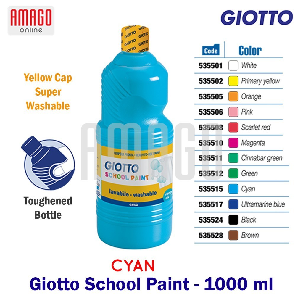 

GIOTTO School Paint 1000 ml Cat Air Poster Lukis Sekolah 1 liter - Cyan - 535515