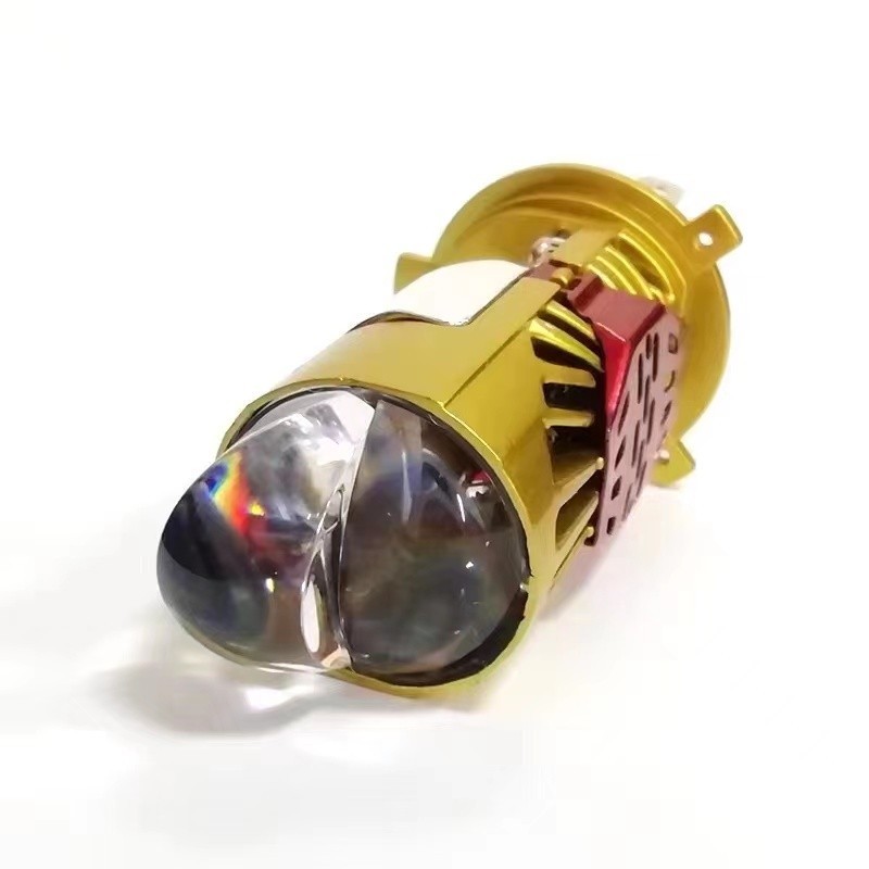 Lampu Depan Motor LED Modifikasi Sepeda Motor Listrik Bohlam Lampu Depan Lensa Ganda H4 Tujuan Umum 