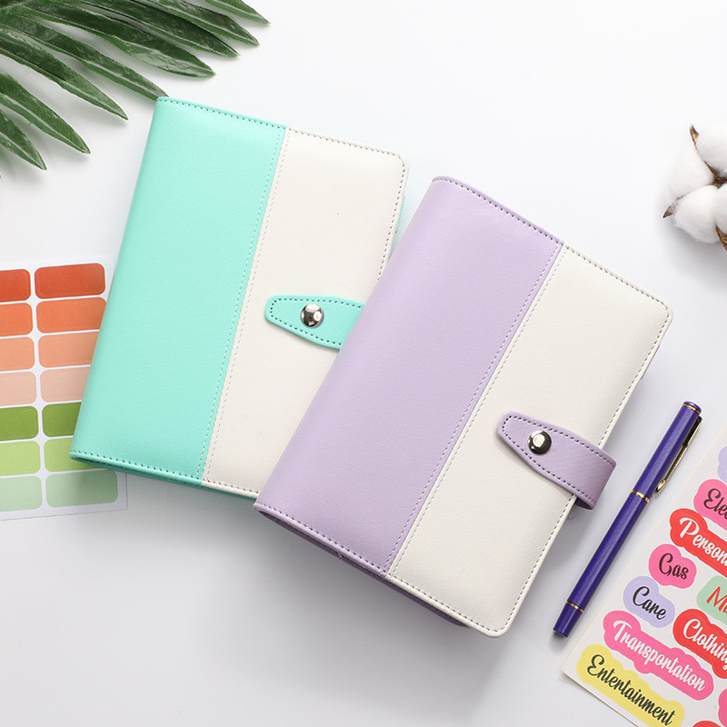 

PU A6 Loof-Leaf Binder Kustomisasi Uang Tunai Pengisi Uang Amplop Perencana Set Sisi Kantong Tagihan Kantong Notebook