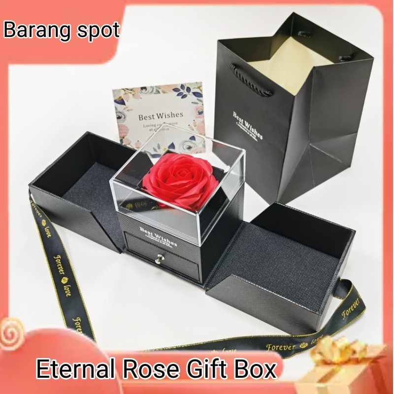 

Eternal Rose Gift Box /Mawar Gift Box /Kotak Perhiasan Kado Kalung Cincin Lamaran Mawar /kotak Penyimpanan Perhiasan Yang Universal Untuk Kalung/hadiah Valentine,hadiah Natal(Tdk Termasuk Perhiasan/Aksesoris)