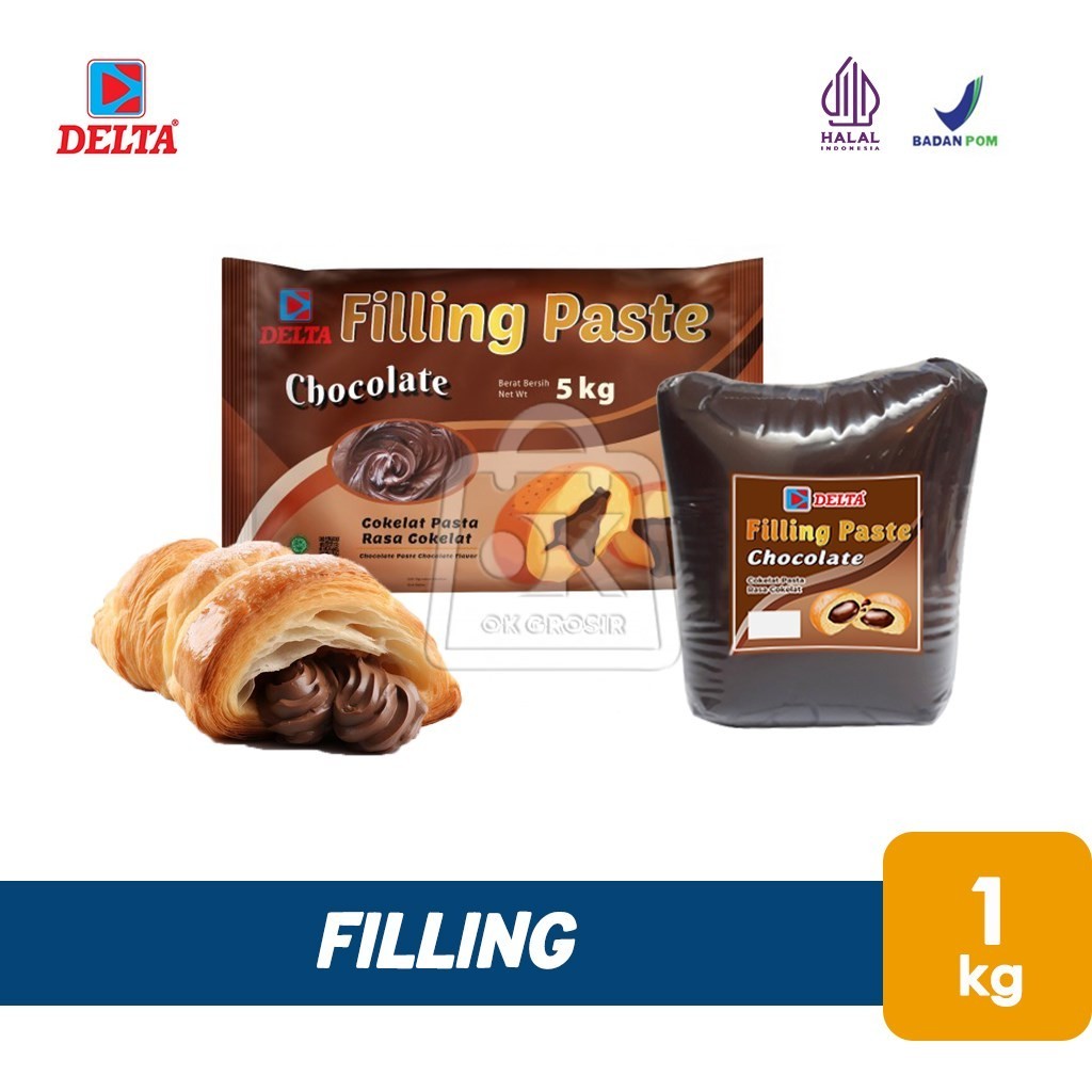 

Coklat Filling DELTA Chocolate Filling Isian Rasa Cokelat (Repack 1kg)
