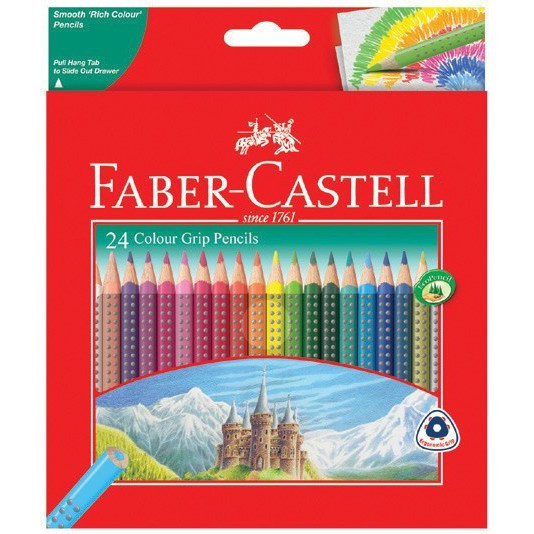 

(HASANS HOME)Faber-Castell Pencil 24 W Grip Dot 116253 / Pensil Warna Faber Castell Isi 24 / Fc, Colour Grip Dot 24 (Permanent)-116253