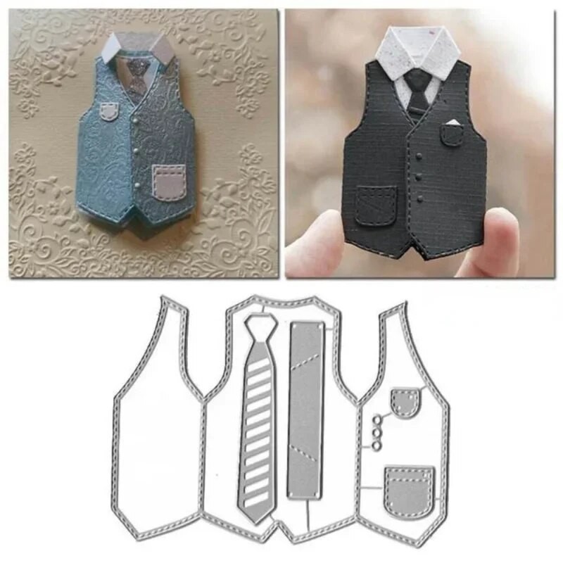 

Delysia King Men's Vest, Tie, Shirt, Metal Cutting Mold, Diy Scrapbook Photo Album, Embossed Paper Card, Decorative Crafts