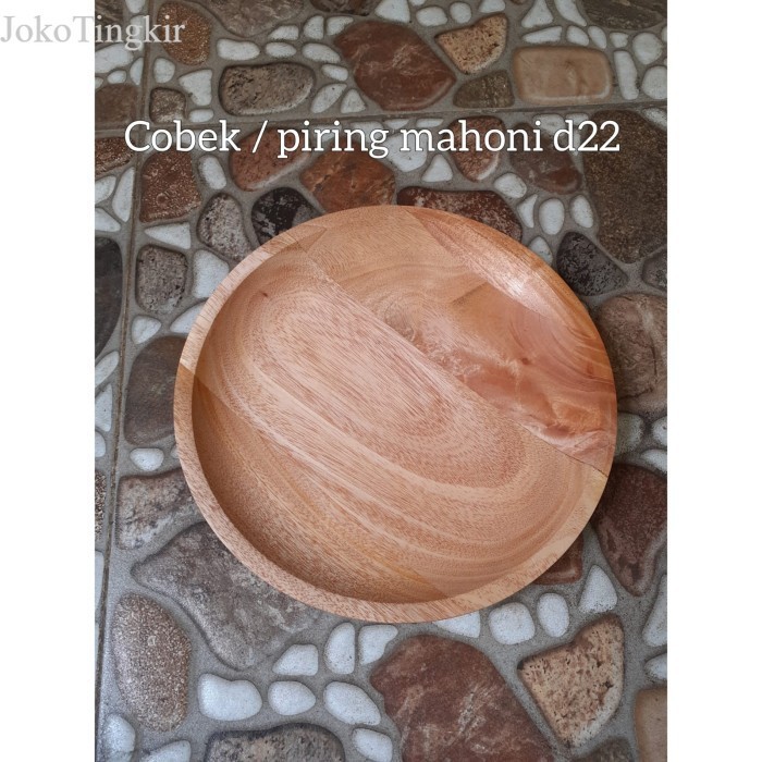 

Cobek kayu Mahoni poles langsol/ Piring kayu mahoni d22cm murah