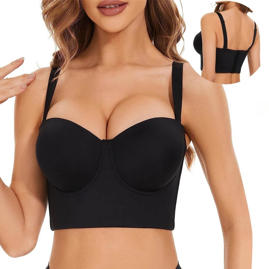Bra tanpa tali Anti selip punggung rendah seksi pakaian dalam wanita setengah Cup Bra tanpa sambunga