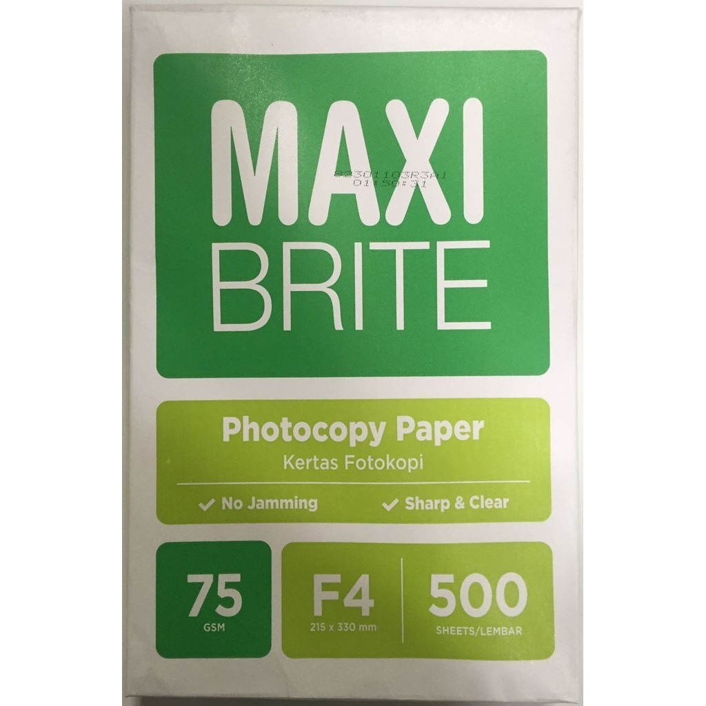 

(1 Pak) GROSIR Kertas HVS Maxibrite F4 75 Gram - Khusus Instant / Kertas HVS Maxi Brite F4 75 Gram