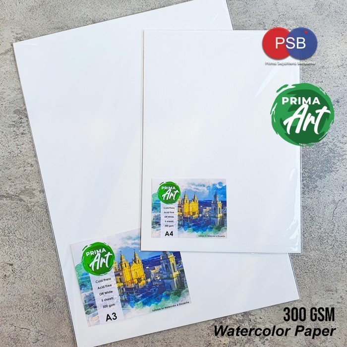 

Prima Art Watercolor Paper A3 300 gsm 5 sheets / Kertas Cat Air