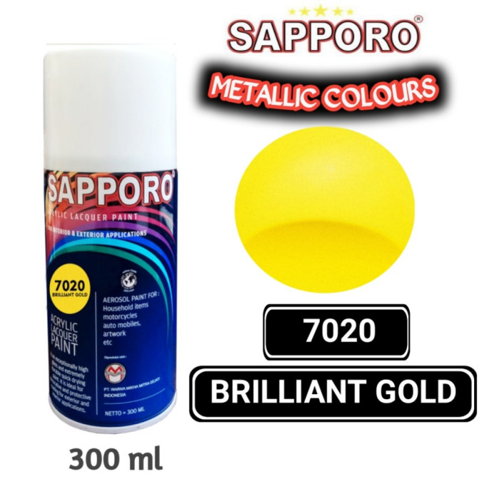 

Sapporo Brilliant Gold 7020 Cat Semprot Aerosol Yellow Gold Kuning Emas