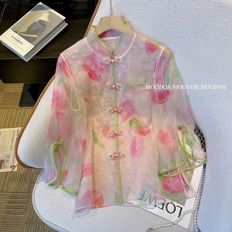 New button up high-end satin shirt for women's top