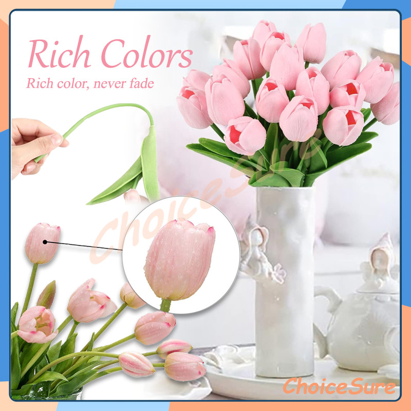 Imitasi Bunga Tulip / Tulip Tangkai Besar / Bunga Tulip Latex Artificial Premium / Decor Tulip Latex