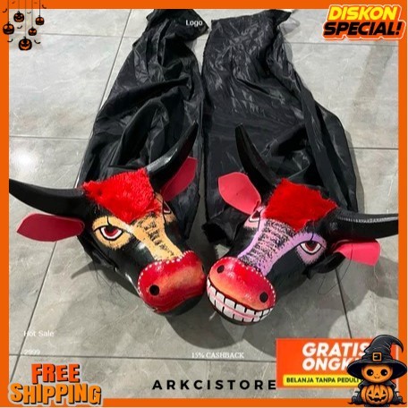 ️ Barongan Bantengan - Mainan Anak Banteng Bantengan kuda lumping - Mainan tradisional Bantengan ARK