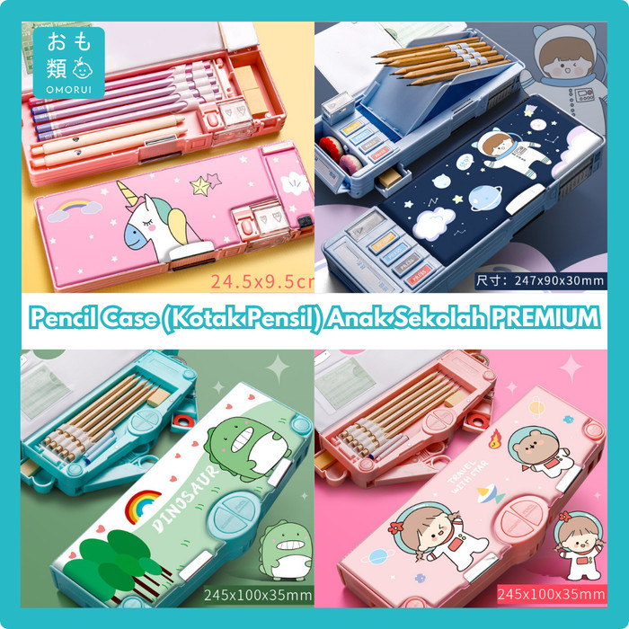 

Kotak Pensil Sekolah Les Anak Laki laki Perempuan Pencil Case PREMIUM Peralatan Alat Tulis by Omorui