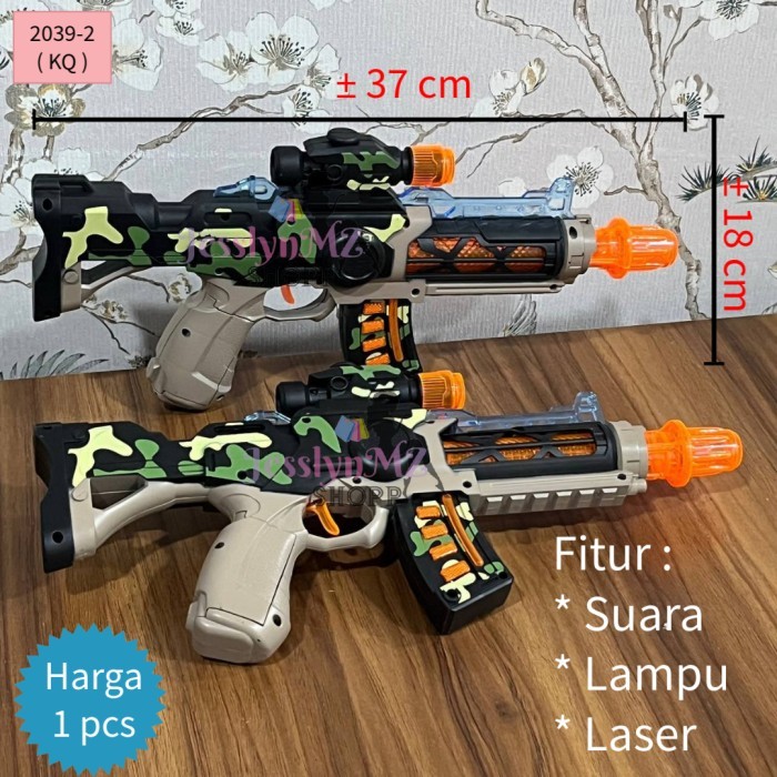 JMZ - Mainan Tembak Tembakan Army 2039-2 / Pistol Baterai Mainan Tembak Baterai