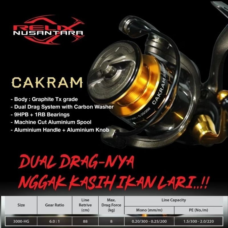 Reel Spinning CAKRAM 3000HG - Relix Nusantara