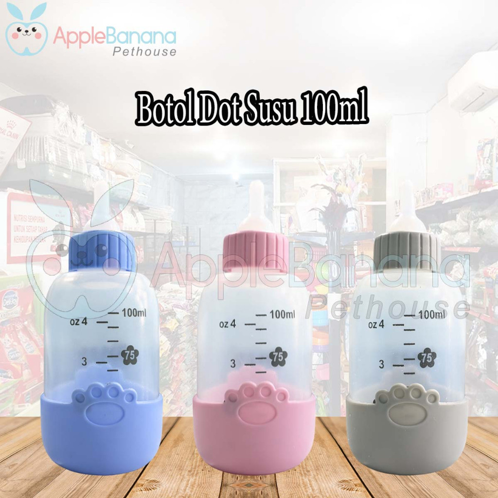 Botol Dot Karakter 100ml - Dot Susu Hewan 100ML Kucing Anjing Kelinci