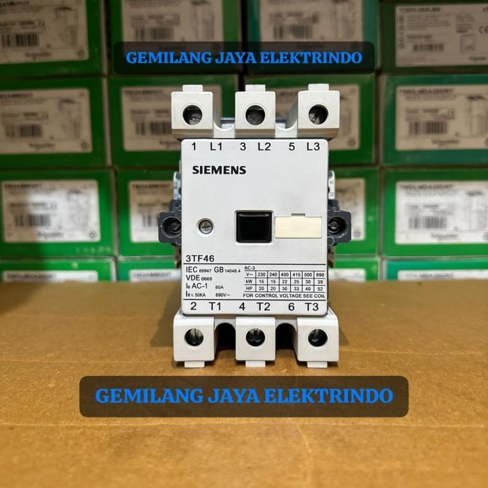 KONTAKTOR SIEMENS 3TF46 3P 80A 110VAC SIEMENS 3TF46 22-0XF0 2NO+2NC