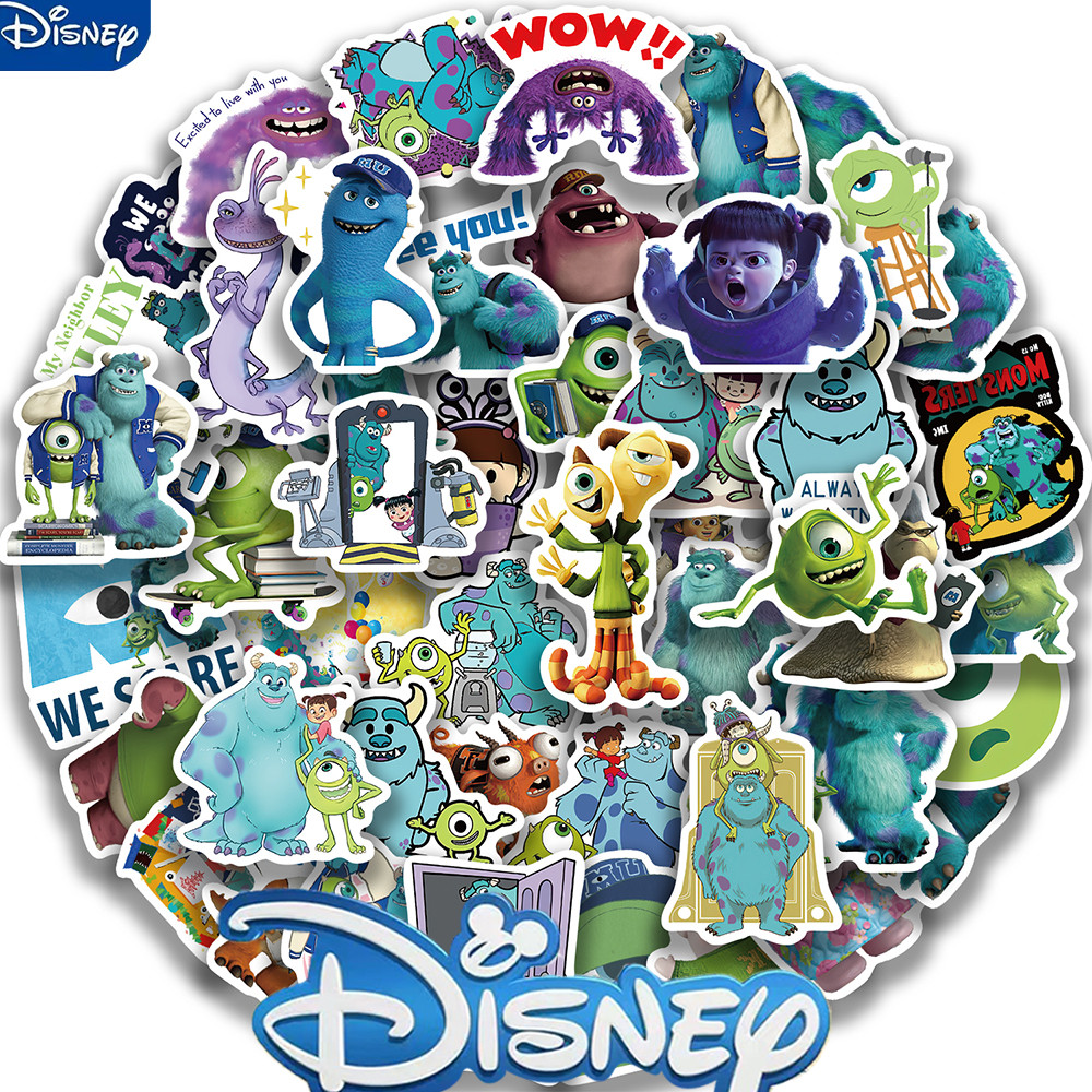 

50PCS Disney Monster Inc Stickers Waterproof DIY Notebook Phone Skateboard Laptop Helmet Car Sticker Gifts Cartoon Decals Toys