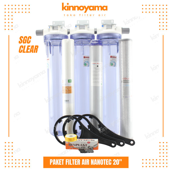 Paket Housing Filter Air Sumur Bor 20 Inci 3 Tabung / Saringan Air Toren PDAM Keruh Bau Berpasir - K