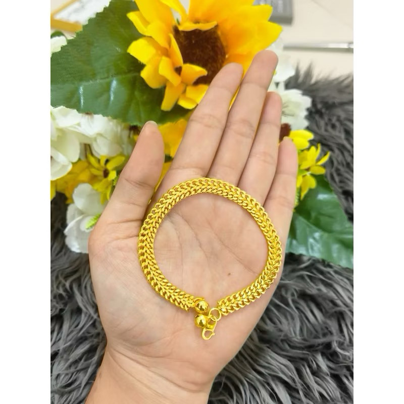 Gelang tikar  XP kuning 24karat anti karat & anti luntur