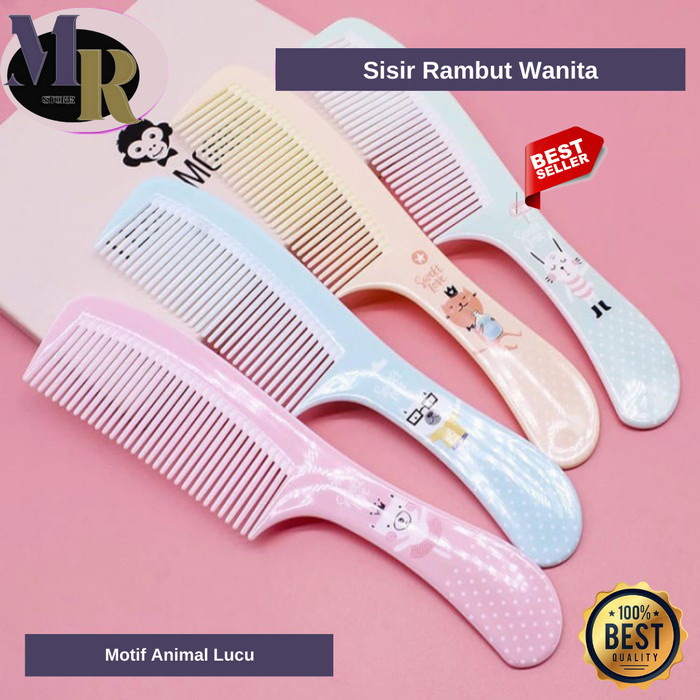 Sisir Rambut Wanita Sisir Karakter Lucu Gagang Plastik Anti Kusut / Sisir Rambut Import Sisiran Ramb
