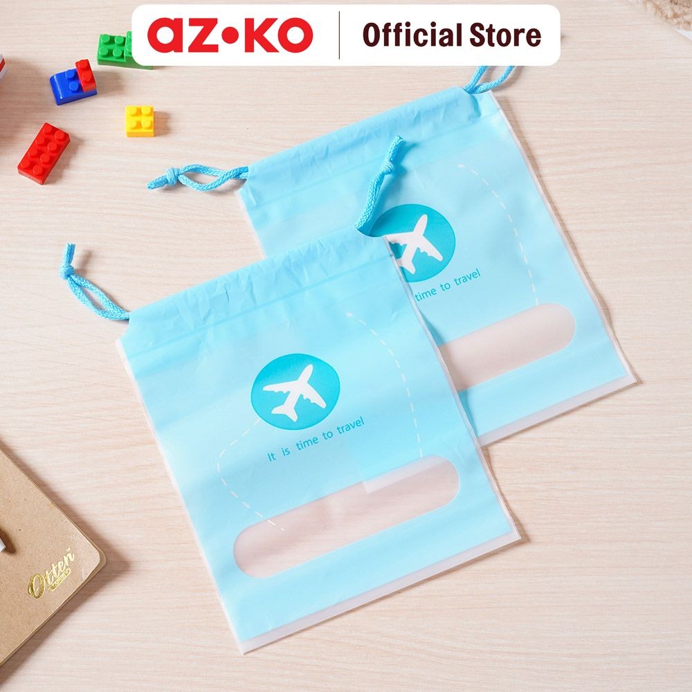 AZKO Ataru 16X20 cm Set 2 Pcs Pouch Travel Serut kantong organizer kecil tempat kosmetik pouch akses