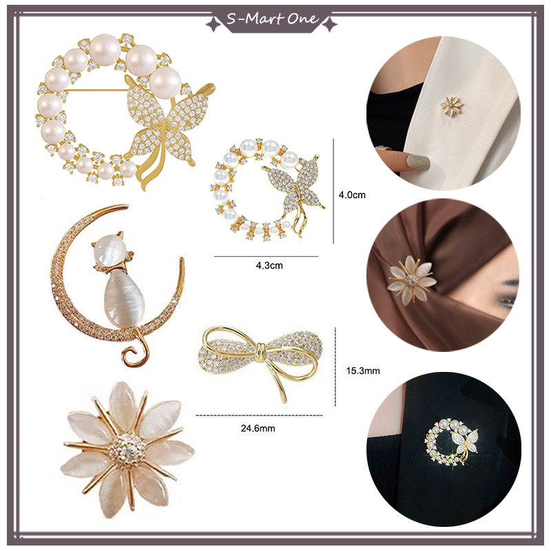 Bros Bentuk Daun Geometris /Bros Kupu/Bros wanita Jewelry Fashion Korean Butterfly Brooches Gold Col