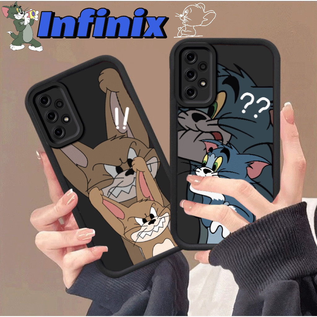 【Soft】Tom dan Jerry Case Couple Android Casing hp INFINIX HOT 8 9 9Play 12Play 20 20Play 20I 30 30Pl
