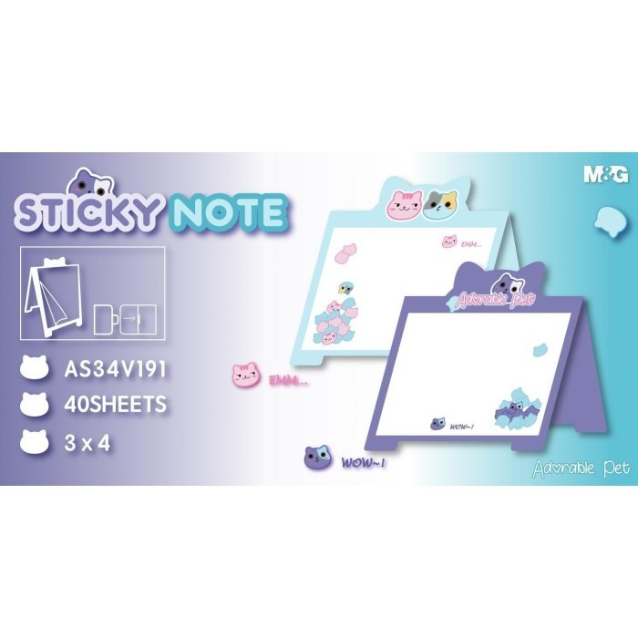 

M&G Sticky Notes "Adorable Pet" / Catatan Tempel 3"X4" 40 Sheets 76x101mm AS34V191