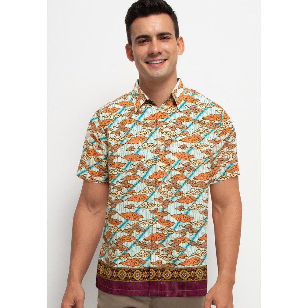 Adikusuma By Arjuna Weda Hem Batik Mega Mendung - Ungu - Ungu, S