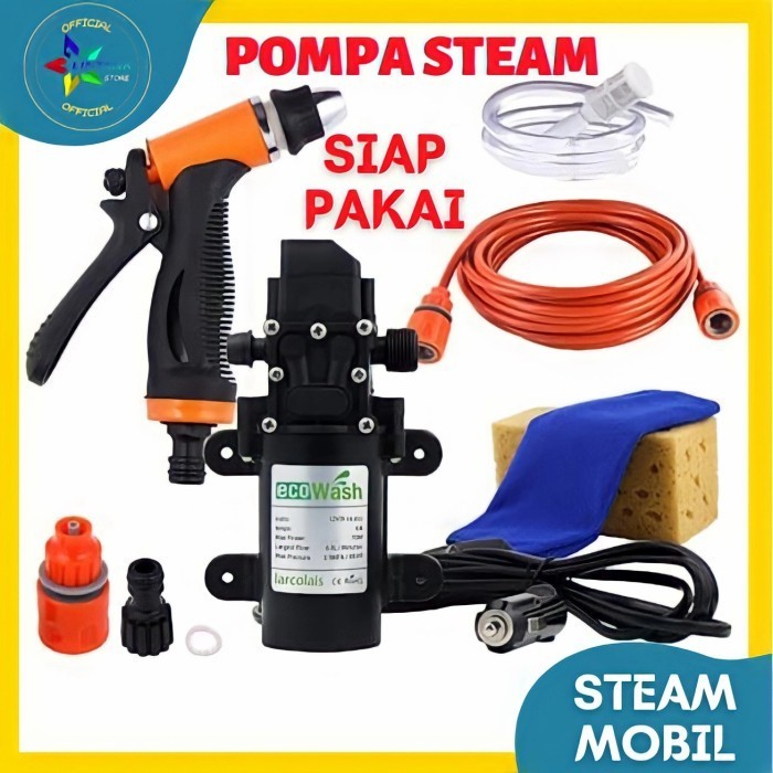 POMPA STEAM MOBIL 130Psi Alat Cuci Mobil Motor Set Portable Mini 70W