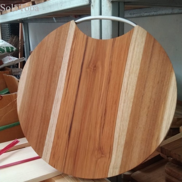 

Talenan Jati Bulat Alumunium/Talenan Daging Jati d30cm Murah
