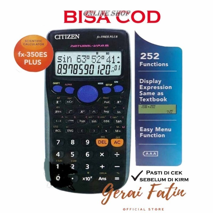 

LS21 Kalkulator Sekolah Scientific Citizen Fx 350 Es Plus 2 Line