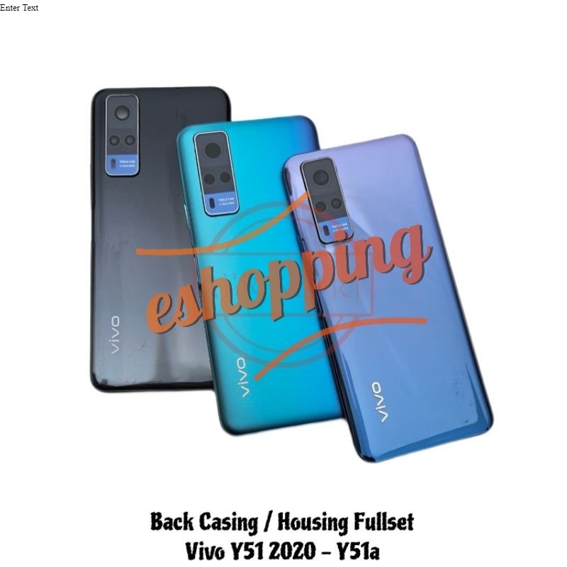 Back Casing Kesing Housing Vivo Y51 2020 - Y51a Backdoor Fullset + Bezel